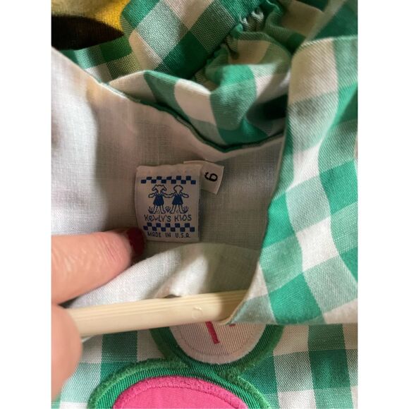 Vintage Kelly Kids Girls Checkered Jumpsuit Romper Lipstick Make Up Images Sz 6 - Picture 5 of 5